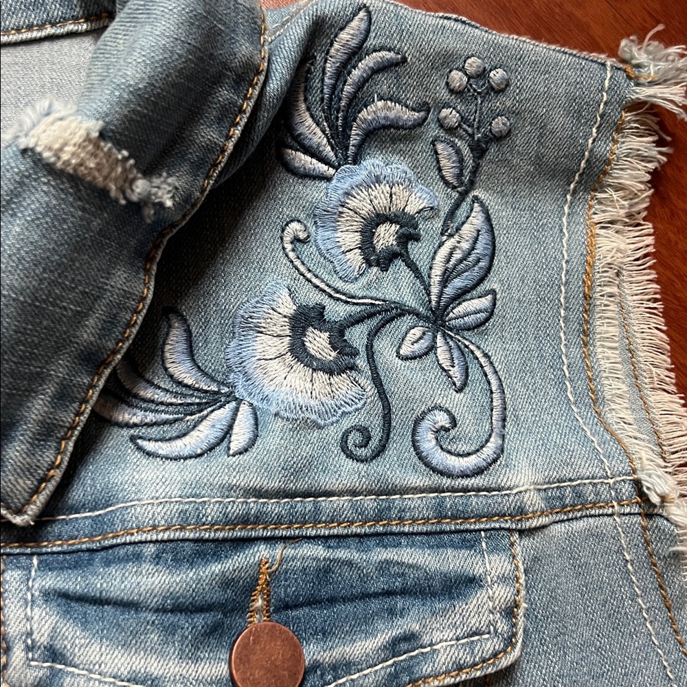 DYN‎ Frayed Denim vest plus size 2X - Picture 7 of 9